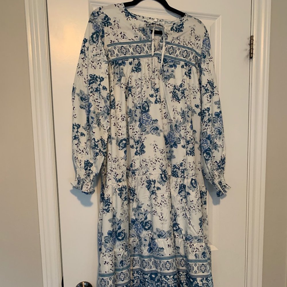 Floral Print Ruffle Hem Dress